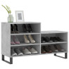 Mueble zapatero madera contrachapada gris hormigón 102x36x60 cm 3