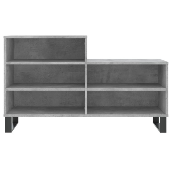 Mueble zapatero madera contrachapada gris hormigón 102x36x60 cm M 4