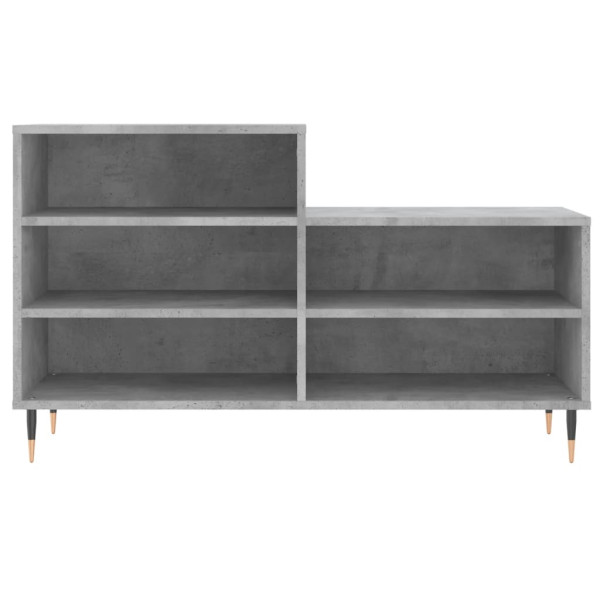 Mueble zapatero madera contrachapada gris hormigón 102x36x60 cm M 4