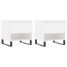 Mesas de centro 2pcs 50x46x50cm deriv. madeira branco brilhante 2