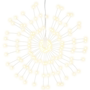 Luces de Navidad de estrellas 2 uds 140 LED blanco cálido 17 cm H