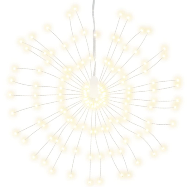 Luces de Navidad de estrellas 2 uds 140 LED blanco cálido 17 cm M 2