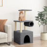 Árvore gatos c/ postes arranhadores sisal 109.5cm cinza-escuro 1