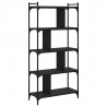 Librería de 5 estantes madera de ingeniería negro 76x32x158 cm 2