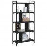 Librería de 5 estantes madera de ingeniería negro 76x32x158 cm 3