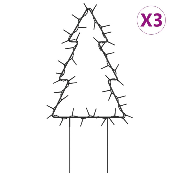 Árbol de Navidad lde uces con estacas 3 uds 50 LED 30 cm D