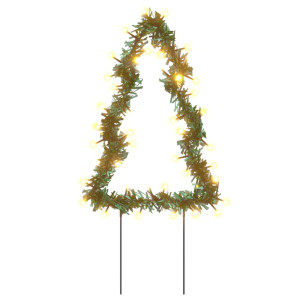 Decoração árvore de Natal c/ luz e estacas 3 pcs 50 LEDs 30 cm H