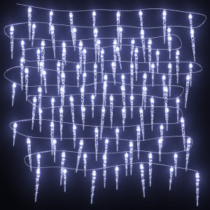 Luces carámbano Navidad 200 LED blanco frío acrílico PVC 20 m H