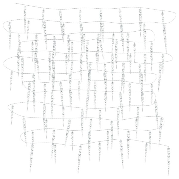 Luces carámbano Navidad 200 LED blanco frío acrílico PVC 20 m M 4