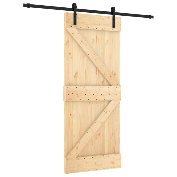 Puerta corredera con herrajes madera maciza de pino 85x210 cm M 2