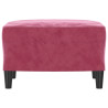 Apoio de pés 60x50x41 cm veludo vermelho tinto 3