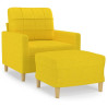 Sillón con taburete tela amarillo claro 60 cm 2
