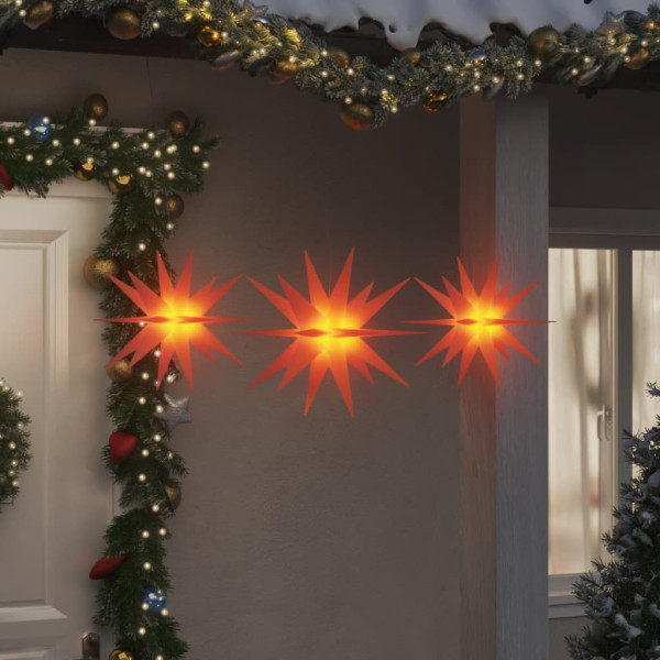 Lámparas de Navidad LED plegables 3 unidades rojo D
