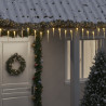 Luces carámbano Navidad 100 LED blanco cálido acrílico PVC 10 m 1