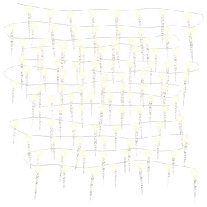 Luces carámbano Navidad 100 LED blanco cálido acrílico PVC 10 m H