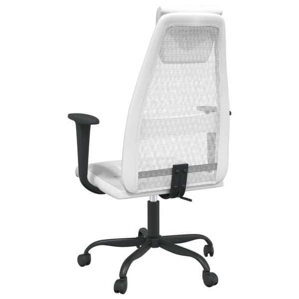 Silla de oficina tela de malla y cuero sintético blanca M 5
