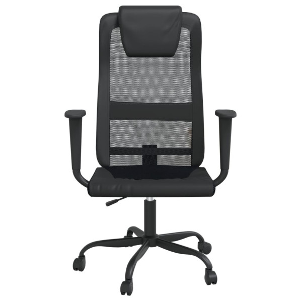 Silla de oficina tela de malla y cuero sintético negro M 3
