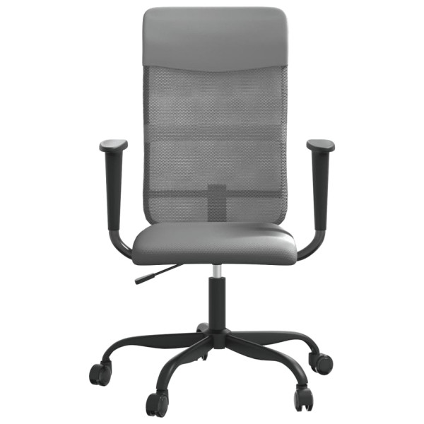 Silla de oficina tela de malla y cuero sintético gris M 3