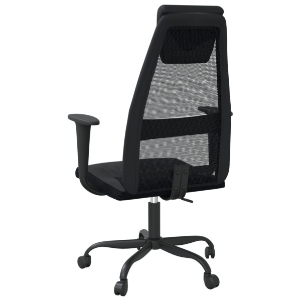 Silla de oficina tela de malla y cuero sintético negro M 5