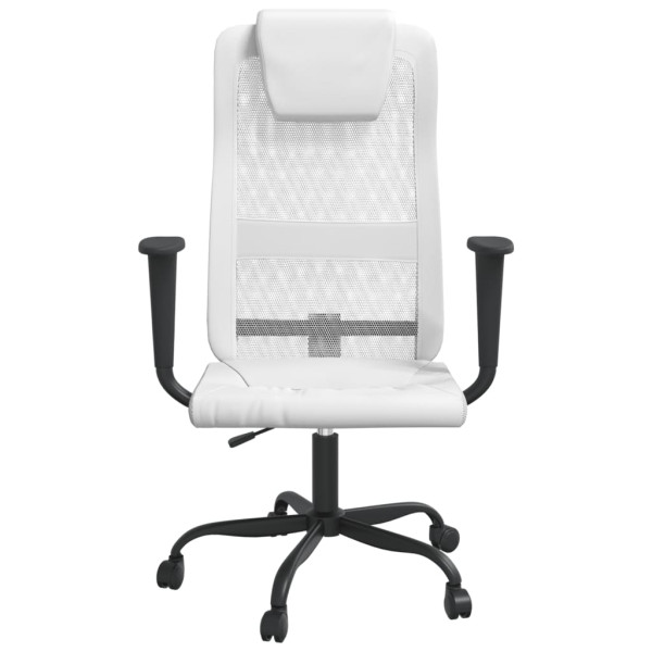 Silla de oficina tela de malla y cuero sintético blanca M 3