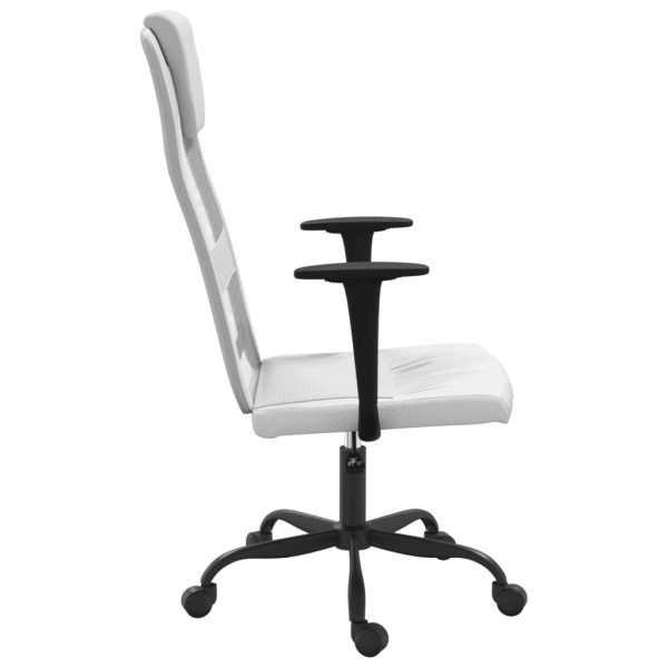 Silla de oficina tela de malla y cuero sintético blanca M 4