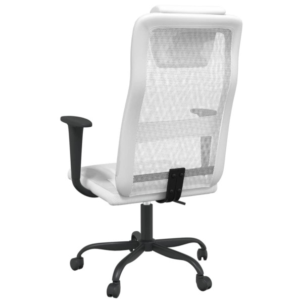 Silla de oficina tela de malla y cuero sintético blanca M 5