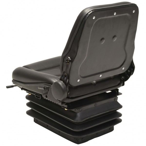Asiento de tractor con suspensión respaldo ajustable negro M 4