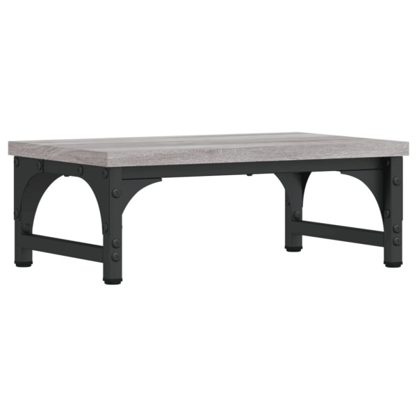 Soporte de pantalla madera ingeniería gris Sonoma 37x23x14 cm M 2