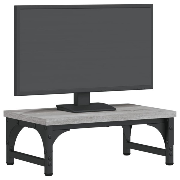 Soporte de pantalla madera ingeniería gris Sonoma 37x23x14 cm M 3