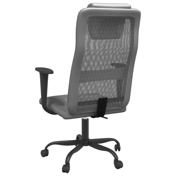 Silla de oficina tela de malla y cuero sintético gris M 5