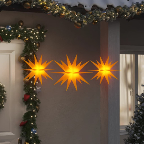 Luzes de Natal com LEDs 3 pcs dobrável amarelo M 3