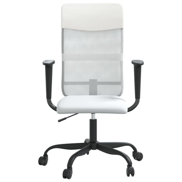 Silla de oficina tela de malla y cuero sintético blanca D
