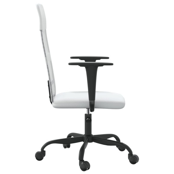 Silla de oficina tela de malla y cuero sintético blanca M 3