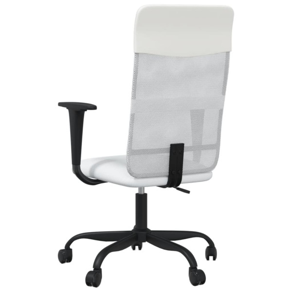 Silla de oficina tela de malla y cuero sintético blanca M 4