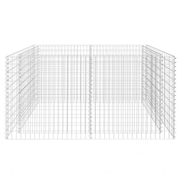 Canteiro elevado/cesto gabião 180x90x100 cm aço prateado M 4