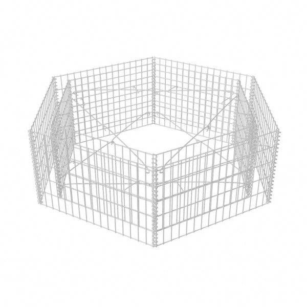 Canteiro elevado/cesto gabião hexagonal 160x140x50 cm M 3