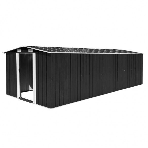 Caseta de jardín metal antracita 257x580x181 cm D