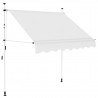 Toldo retráctil de operación manual 200 cm crema 1