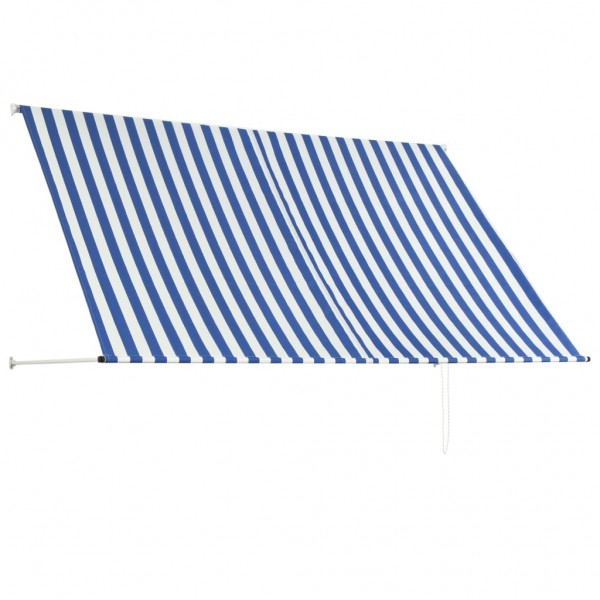 Toldo retráctil 250x150 cm azul y blanco M 4