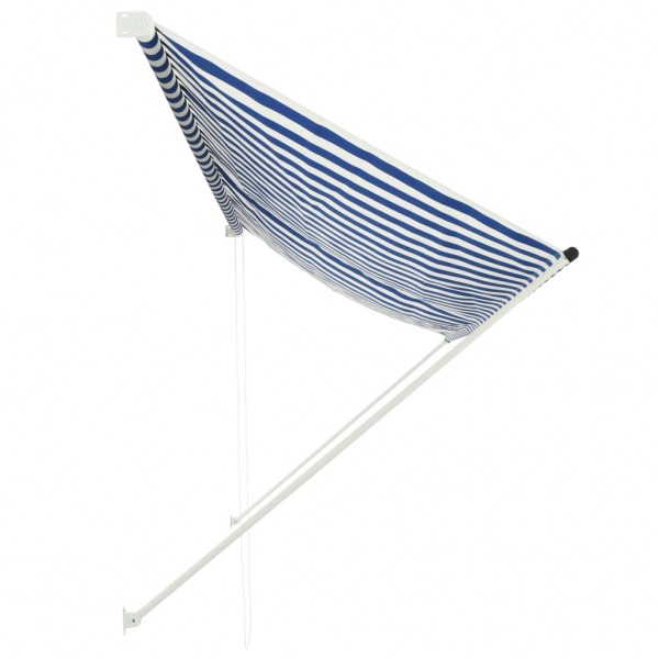 Toldo retrátil 350x150 cm azul e branco M 3