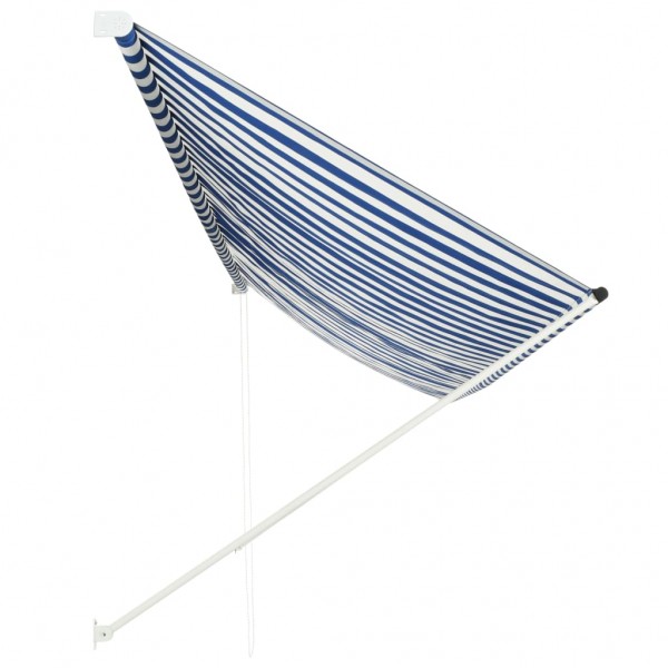 Toldo retráctil 400x150 cm azul y blanco M 3