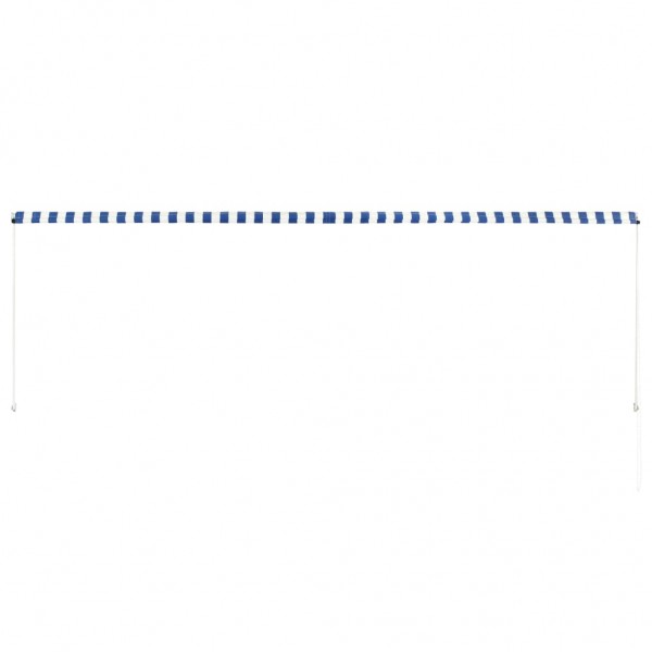 Toldo retrátil 400x150 cm azul e branco M 5