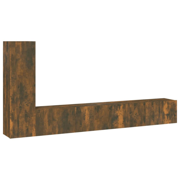 Set de muebles de TV 3 pzas madera contrachapada roble ahumado M 2