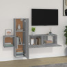 Set de muebles para TV 3 pzas madera contrachapada gris Sonoma 3