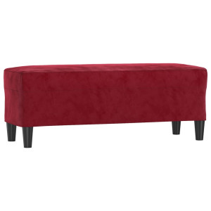 Banco 100x35x41 cm veludo vermelho tinto H
