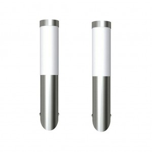 Candeeiros de parede para exterior 2 pcs aço inoxidável H