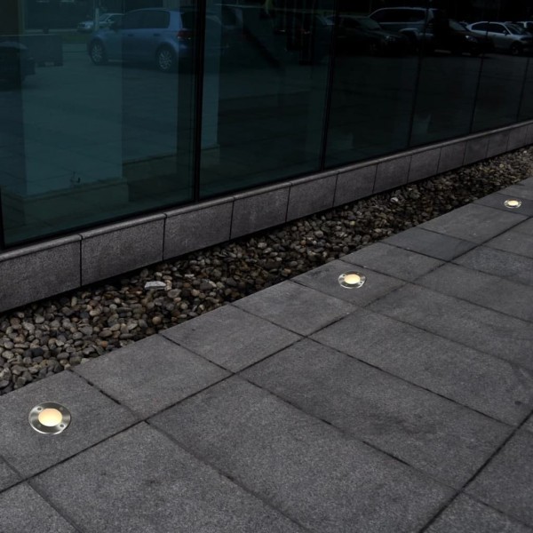 Iluminação redonda p/ piso exterior 12 pcs M 2