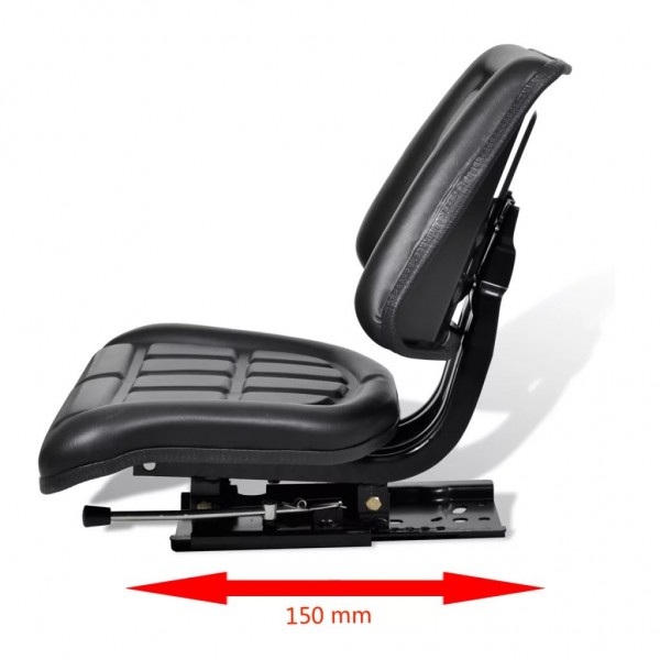 Asiento de tractor con respaldo negro M 5