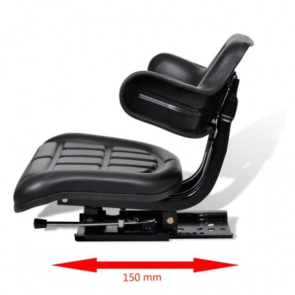Asiento de tractor con respaldo negro M 3