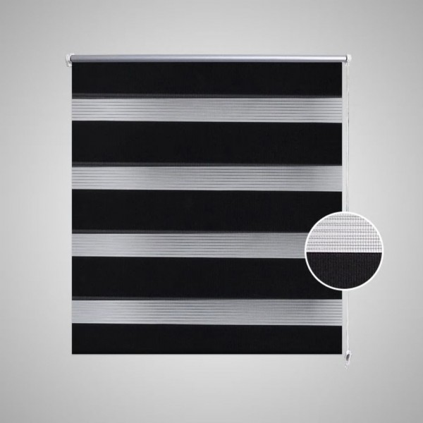 Estore de rolo 50 x 100 cm. linhas de zebra / Preto M 3
